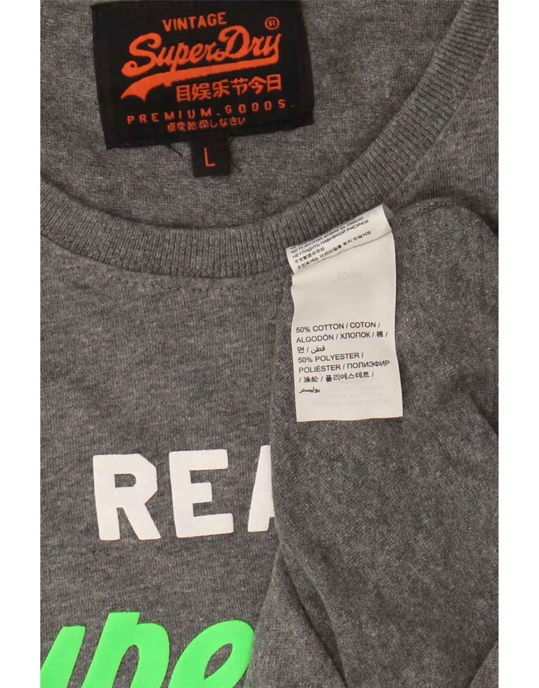 Superdry Herren-T-Shirt mit Grafik, Größe L, Grau, Baumwolle