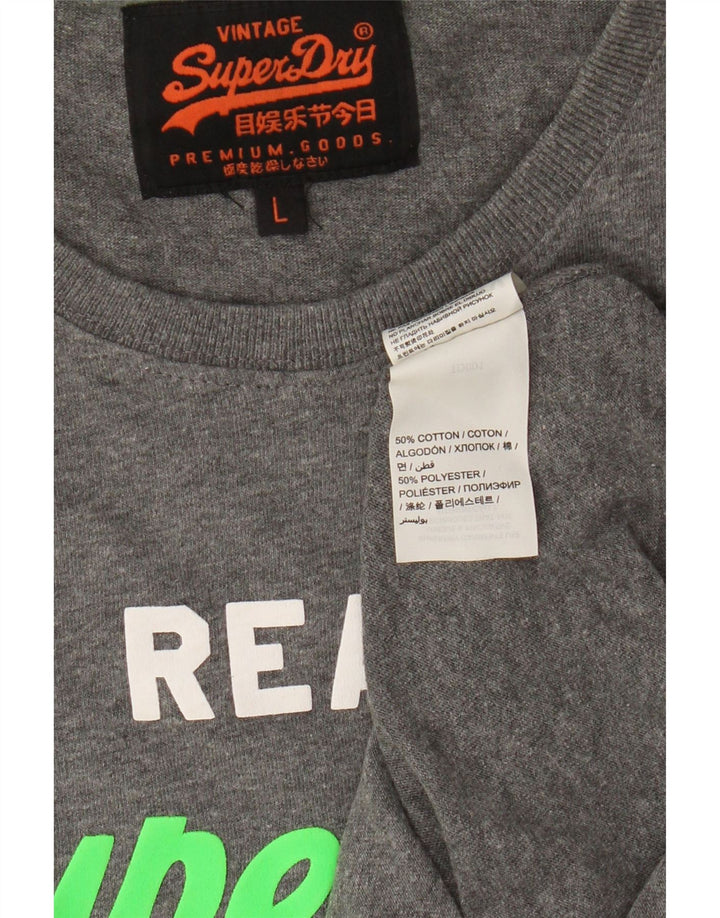 Superdry Herren-T-Shirt mit Grafik, Größe L, Grau, Baumwolle