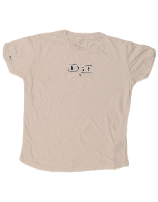 Roxy Womens Graphic T-Shirt Top UK 16 Large Weiße Baumwolle