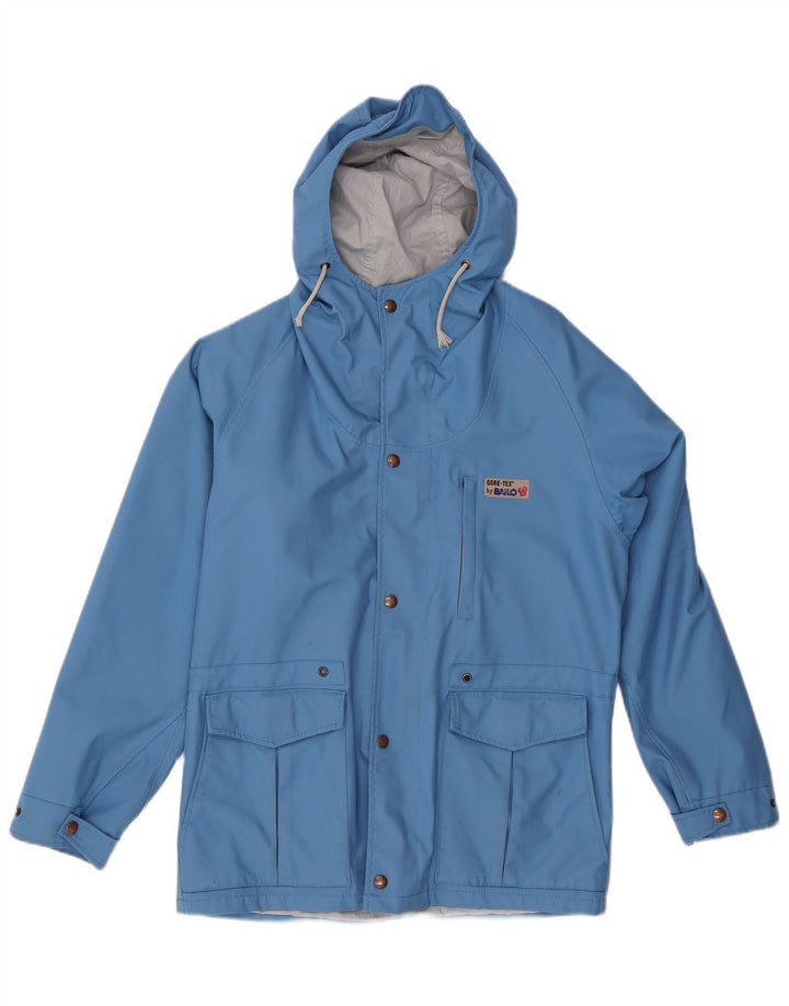 Bailo Mens Gore-Tex Hooded Rain Jacket IT 46 Small Blue Polyamid Modern