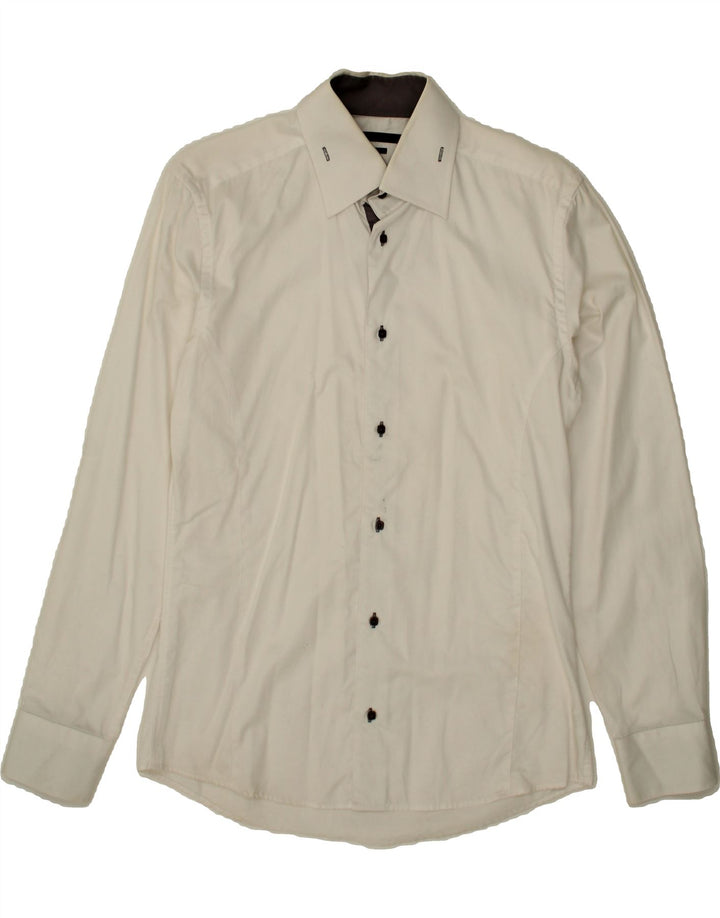 JULES Mens Slim Shirt Size 39 40 Medium White Cotton Vintage Jules and Second-Hand Jules from Messina Hembry 