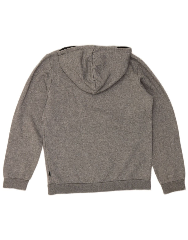 Puma Mädchen-Kapuzenpullover mit Grafik, 13–14 Jahre, grau gefleckte Baumwolle