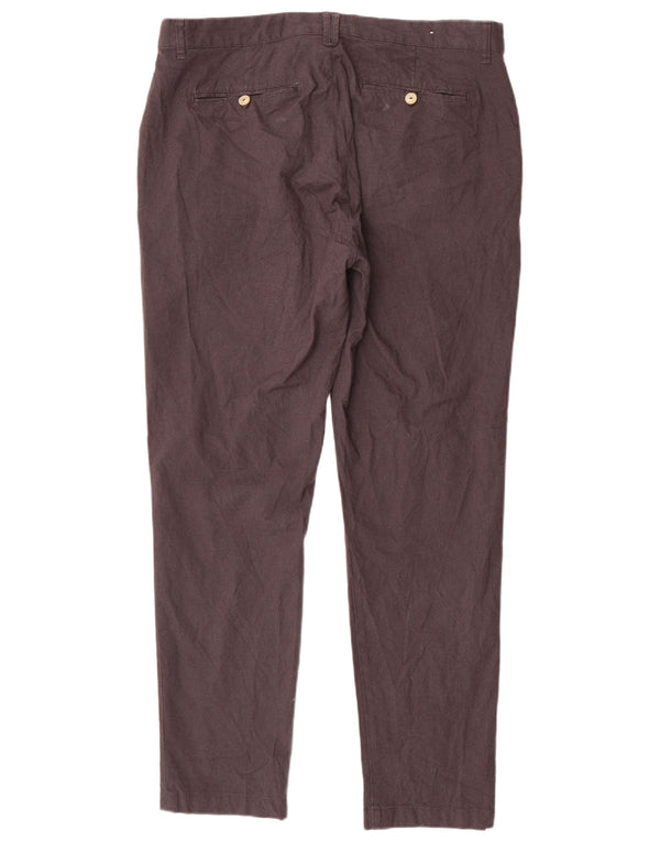 Zara Slim Chino-Hose für Herren, EU 46, XL, B36, L30, graue Baumwolle mit Hahnentrittmuster