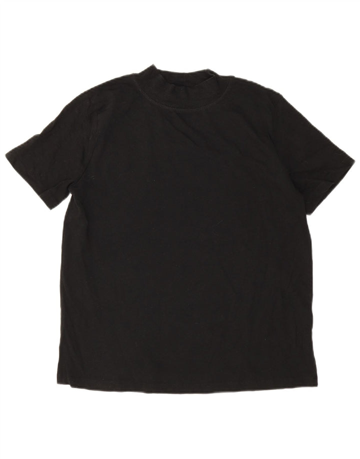 Zara Damen T-Shirt Top UK 10 Small Schwarz