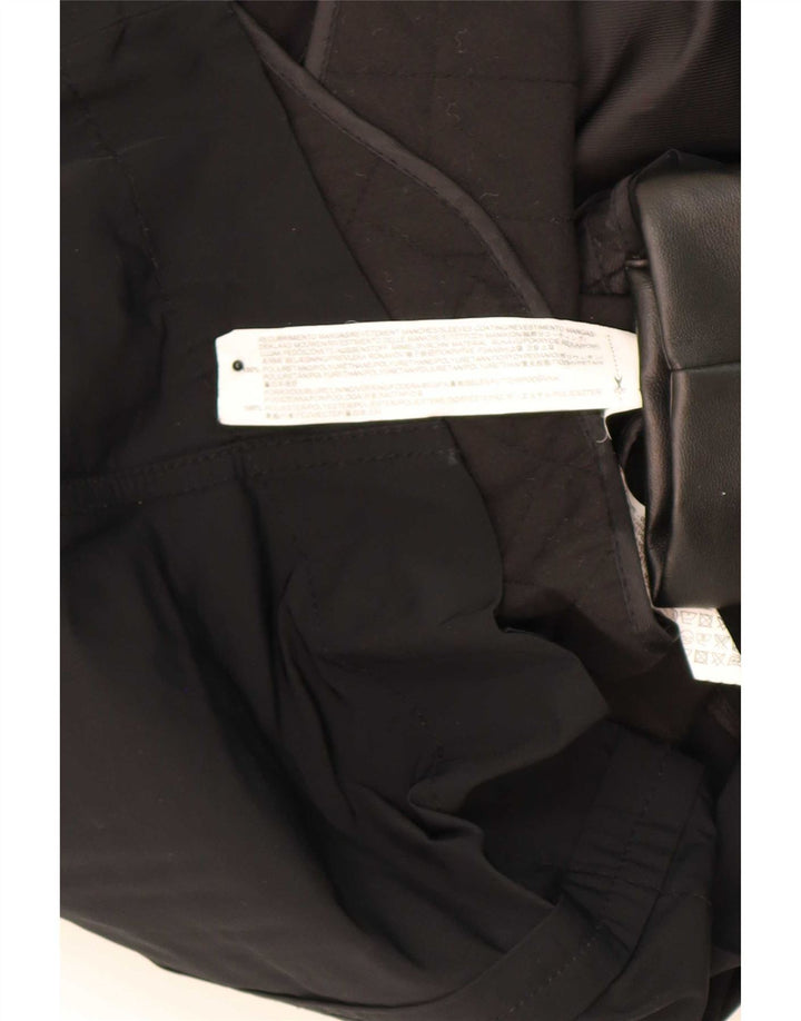 Zara Damen-Militärjacke mit Kapuze, UK 6 XS, schwarzes Polyurethan