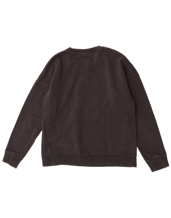 Adidas Damen Graphic Sweatshirt Pullover UK 12/14 Mittelschwarze Baumwolle