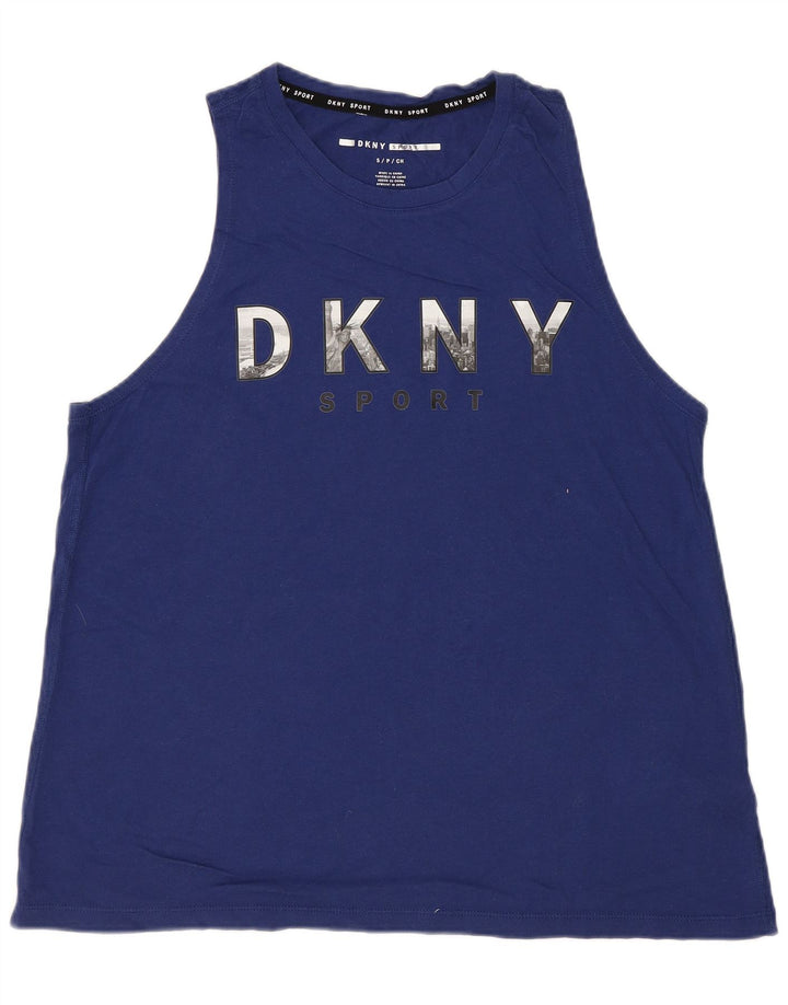 DKNY Herren Grafik-Weste-Top, Größe S, Blau, Baumwolle