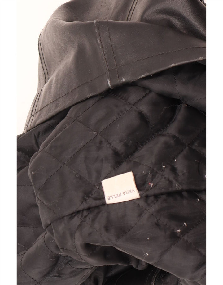 Bayside Damen Lederjacke UK 10 Small Schwarz