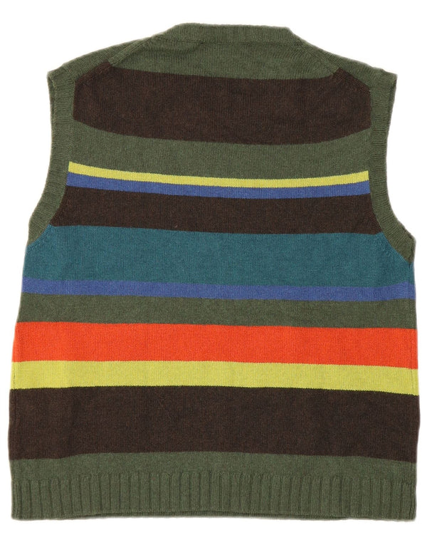 Gallo Damen Weste Tank Top UK 8 Small Grün gestreifte Wolle