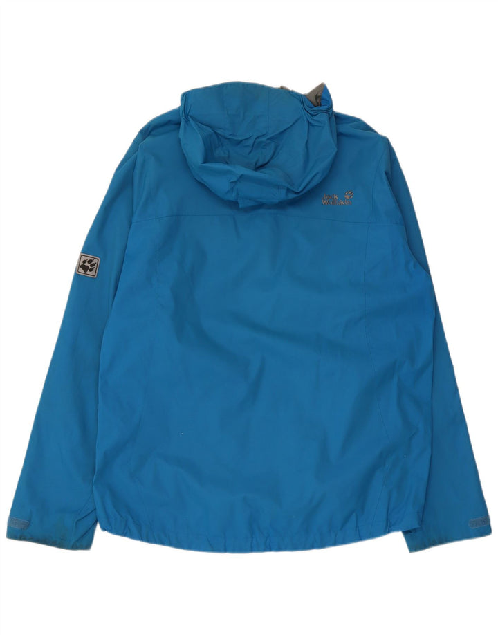 JACK WOLFSKIN Herren-Regenjacke mit Kapuze, UK 40, Größe L, Blau, Polyamid