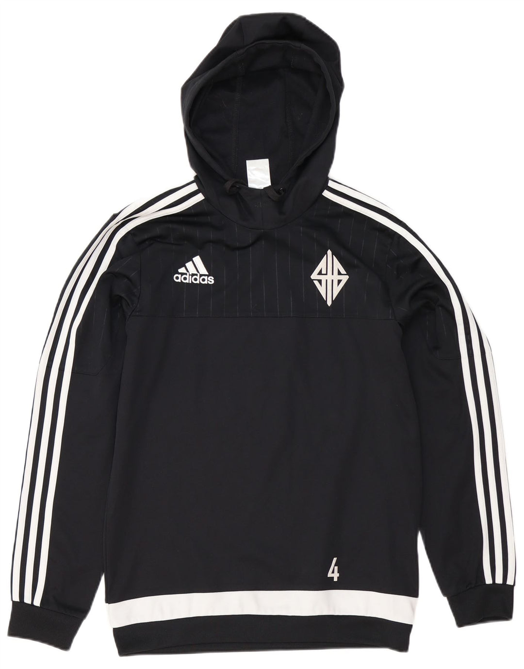 Adidas Herren Graphic Hoodie Pullover Small Schwarz Colourblock Polyester