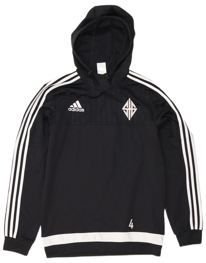 Adidas Herren Graphic Hoodie Pullover Small Schwarz Colourblock Polyester