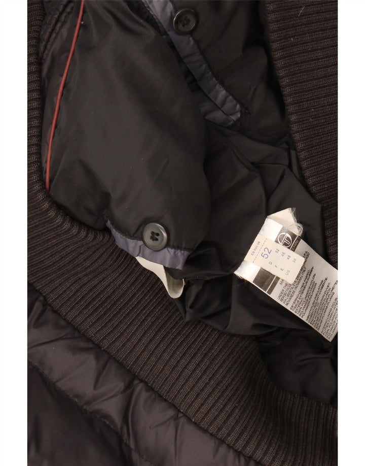Sergio Tacchini Herren-Jacke mit Kapuze, gepolstert, IT 52 XL, Schwarz, Polyamid