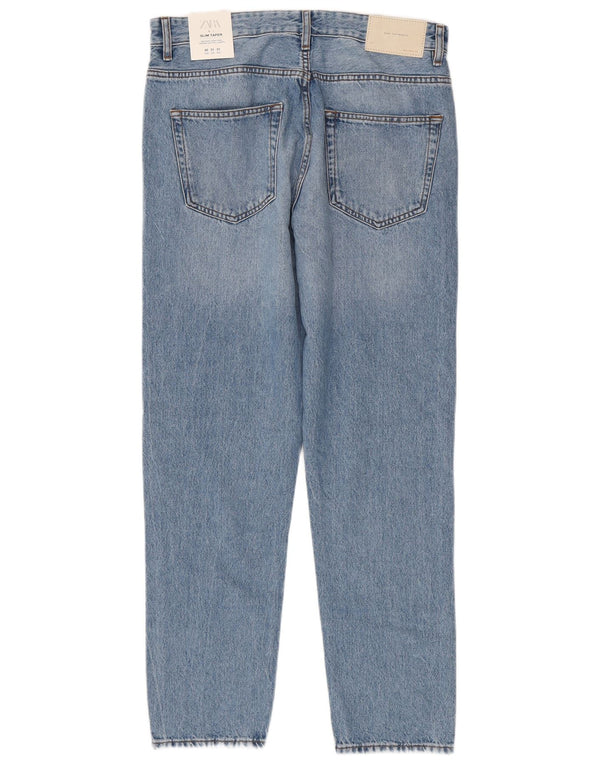 Zara Herren Slim Tapered Jeans EU 40 Medium W31 L30 Blaue Baumwolle
