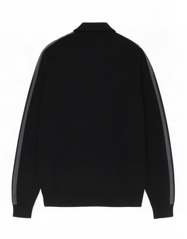 Marks & Spencer Herren-Pullover mit Reißverschluss am Hals, XL, Schwarz, Farbblock