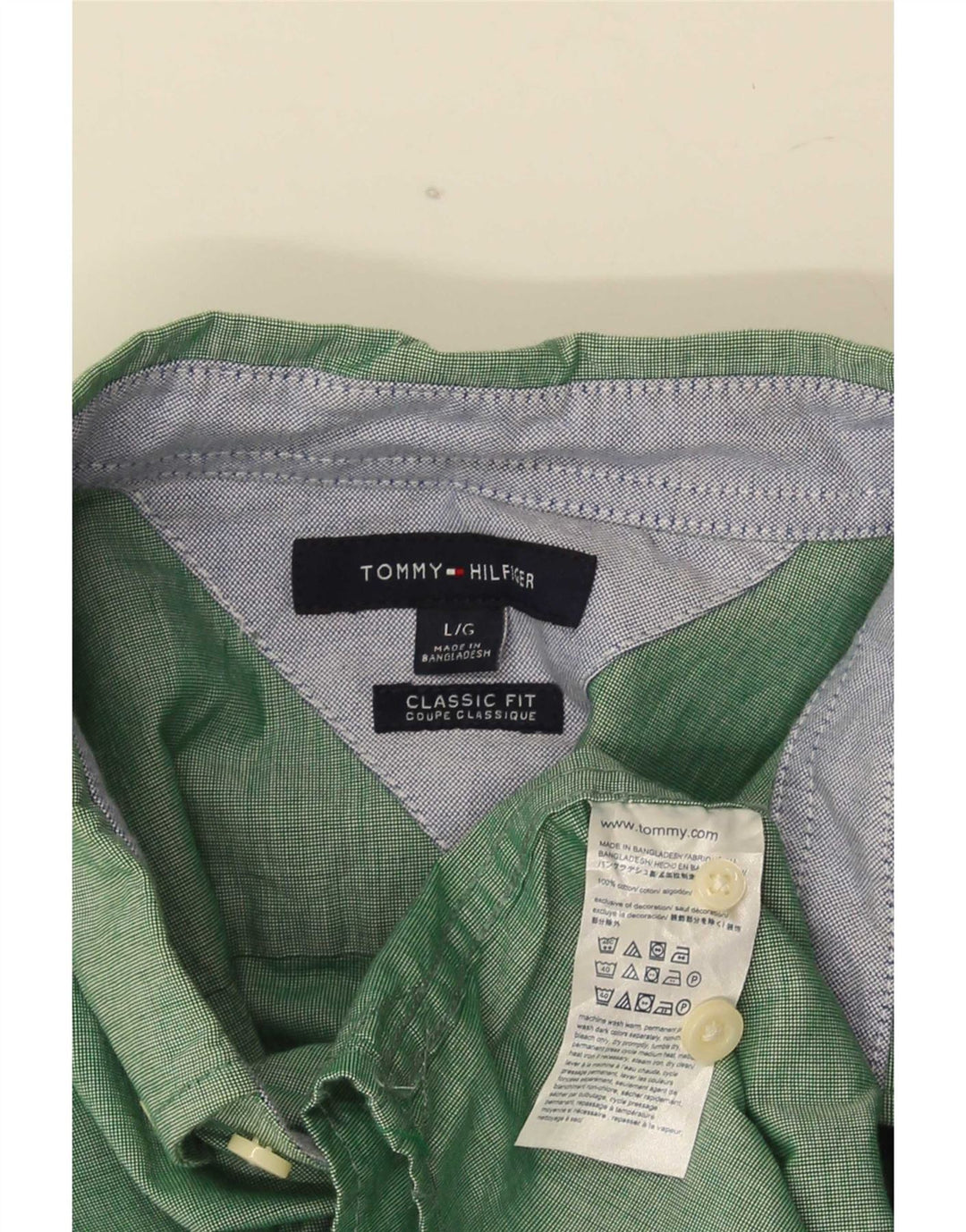 Tommy Hilfiger Herren-Hemd mit klassischer Passform, große grüne Baumwolle