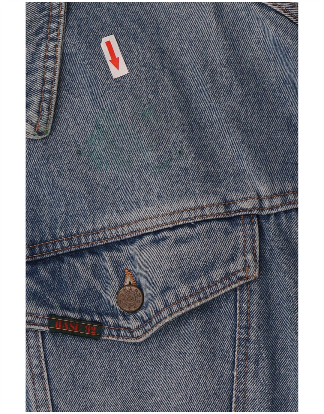 Base 92 Herren-Jeansjacke, UK 42, XL, blaue Baumwolle
