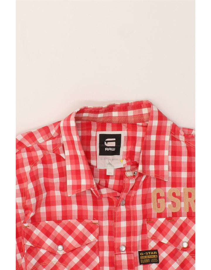 G-STAR Womens Shirt UK 20 2XL Red Gingham Cotton Vintage G-Star and Second-Hand G-Star from Messina Hembry 