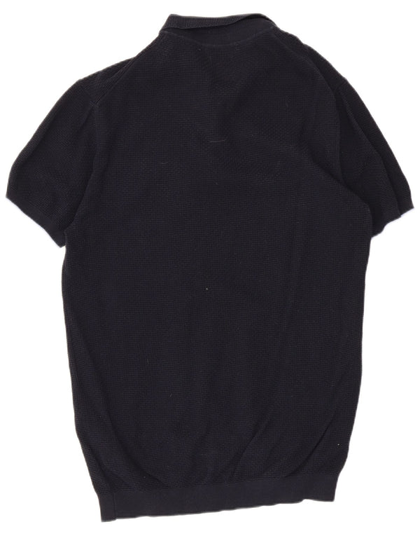 Massimo Dutti Herren-Poloshirt, große marineblaue Baumwolle