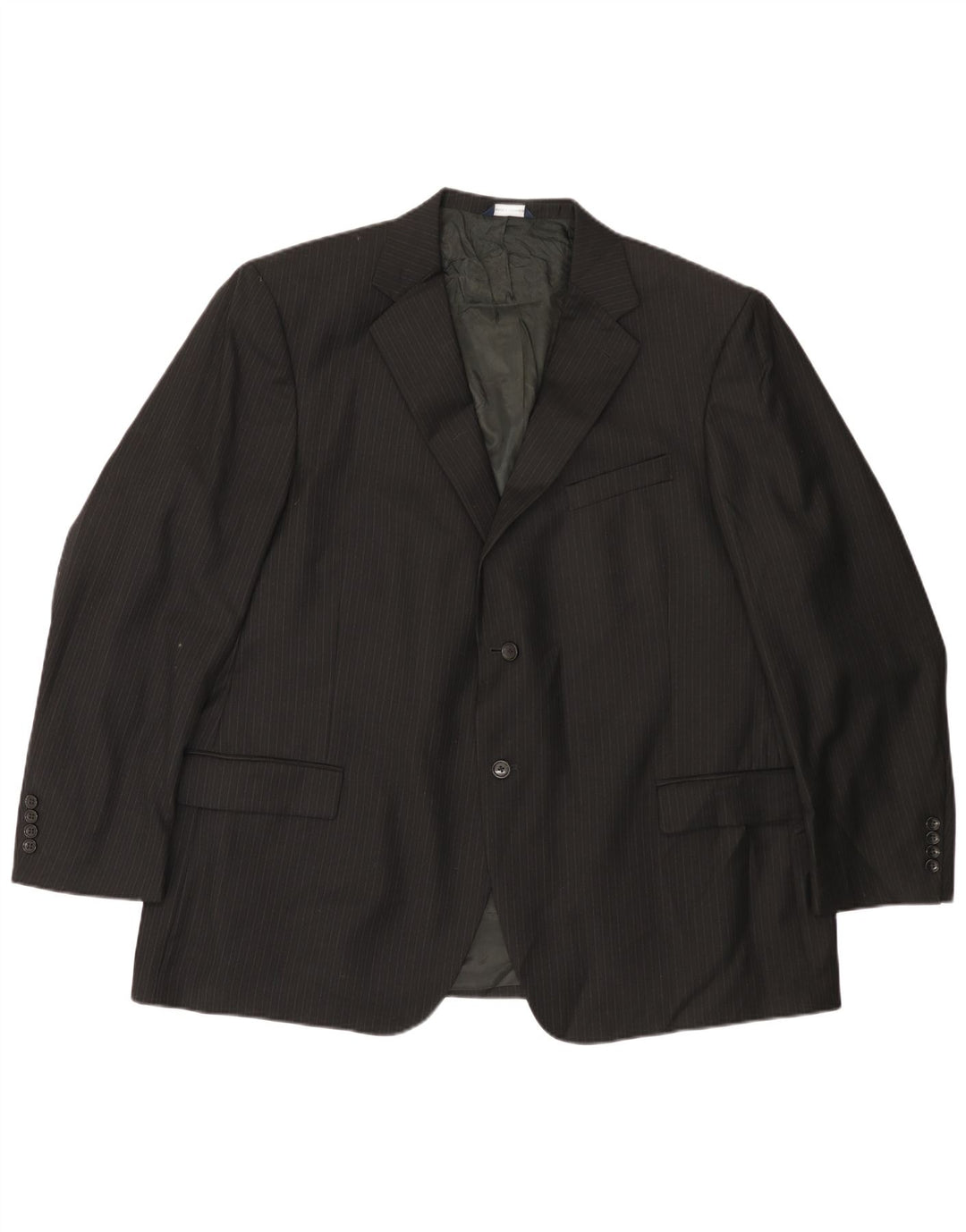 Dockers Herren-Blazer mit 2 Knöpfen, IT 50, groß, schwarze Nadelstreifenwolle