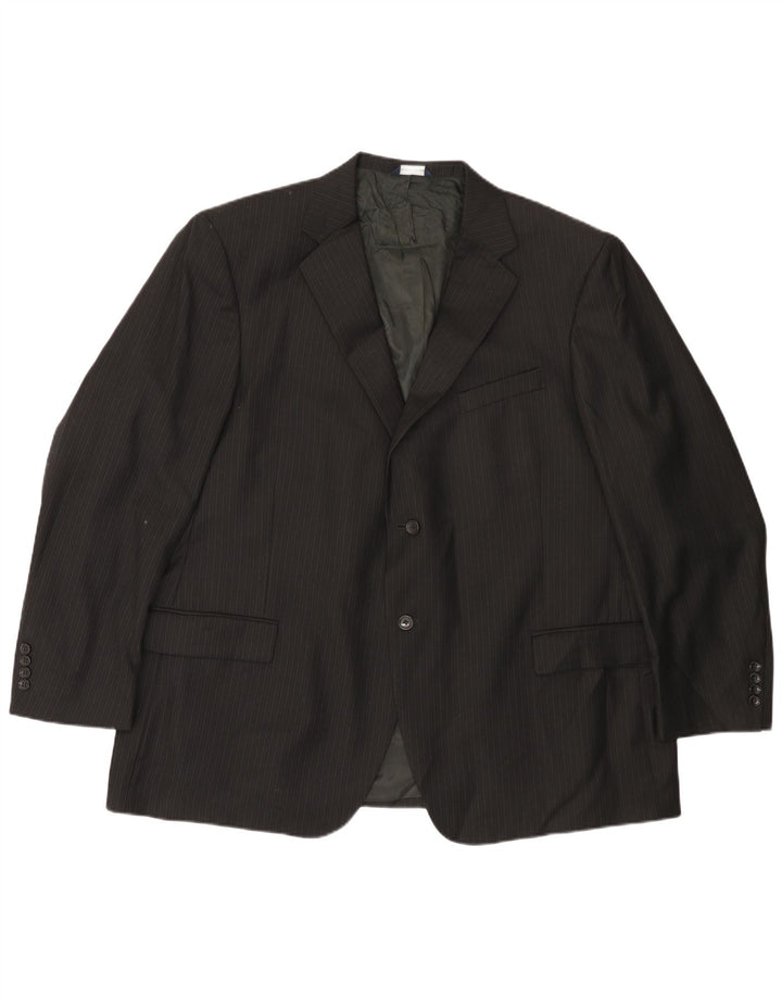 Dockers Herren-Blazer mit 2 Knöpfen, IT 50, groß, schwarze Nadelstreifenwolle