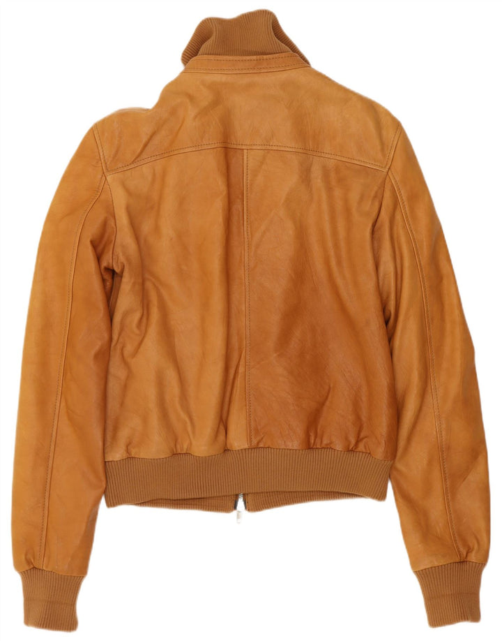 Massimo Rebecchi Damen Bomber-Lederjacke IT 44 Mittelbraun