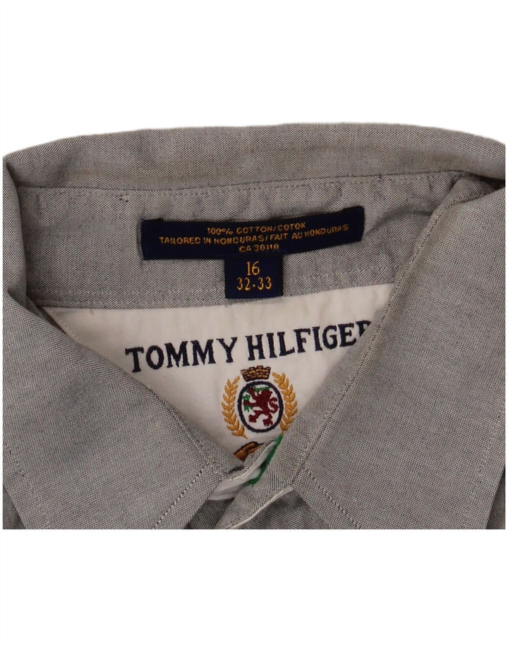 Tommy Hilfiger Herrenhemd, Größe 16, große graue Baumwolle
