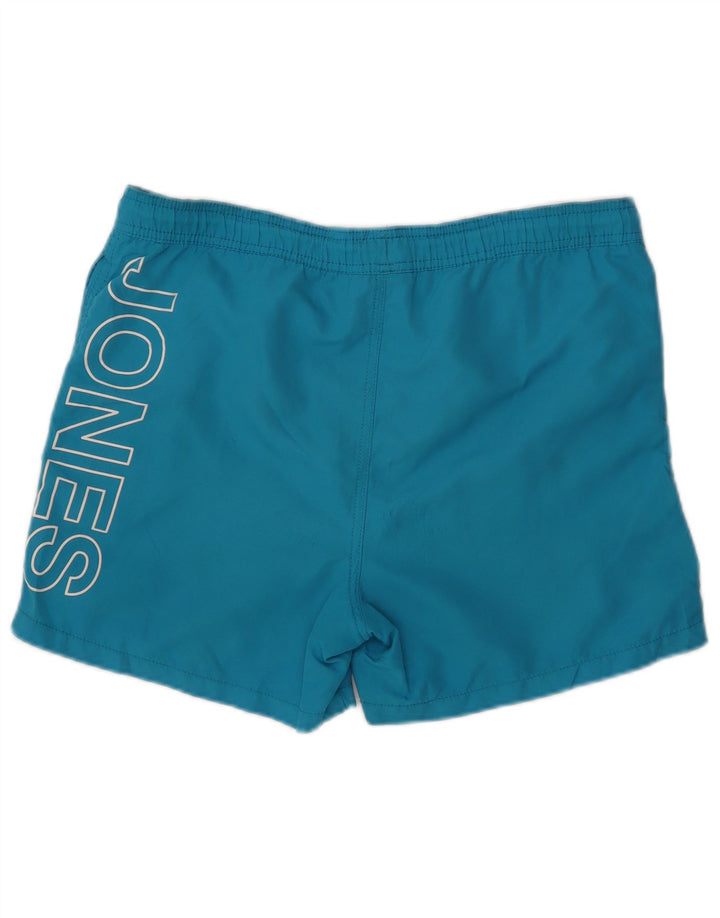 JACK & JONES Herren-Badeshorts mit Grafik, mittelblau, Polyester