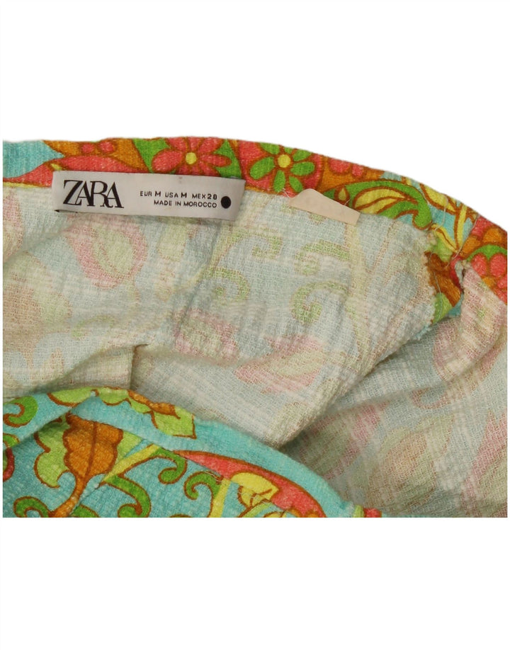 Zara Damen Midirock Medium W28 Blau Paisley