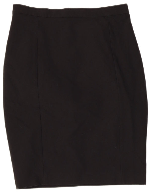 Jigsaw Damen Bleistiftrock UK 8 Small W30 Schwarze Baumwolle