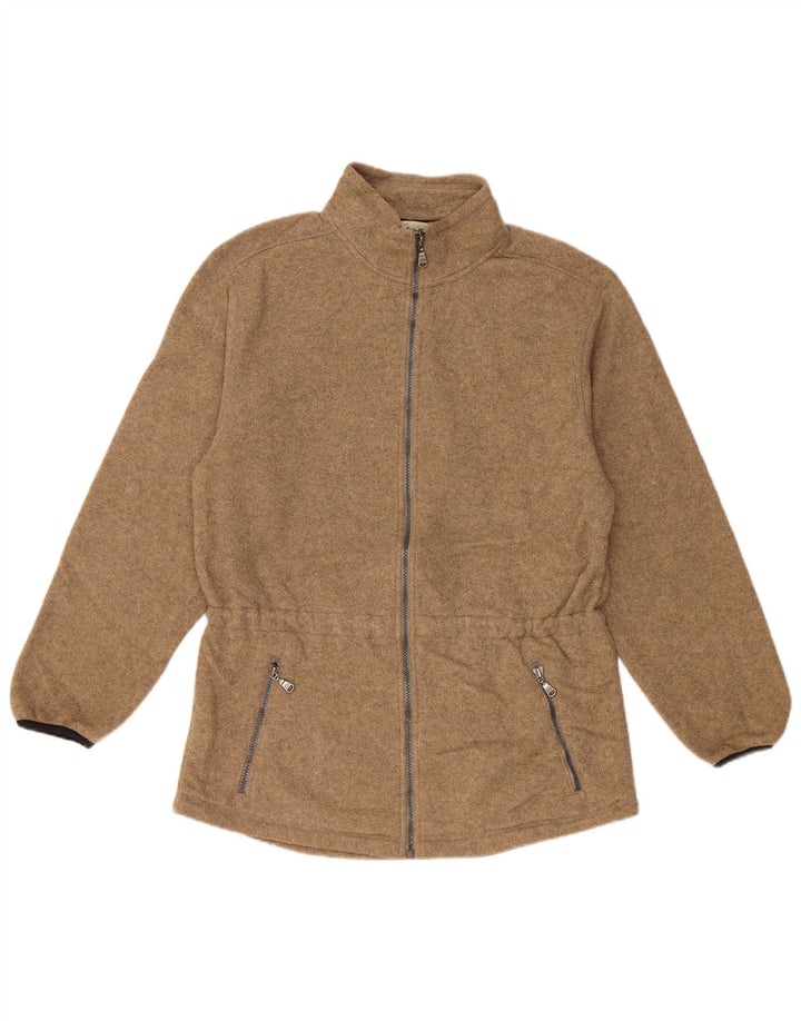 EDDIE BAUER Damen Fleecejacke UK 14 Mittelbraunes Polyester