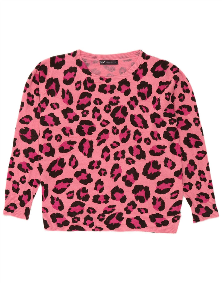 Marks & Spencer Damen-Pullover mit Rundhalsausschnitt, Gr. 14, Mittelrosa