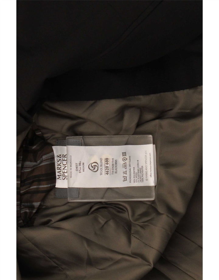 Marks & Spencer Herren-Blazer mit 3 Knöpfen, UK 38, Mittelschwarz, Polyester