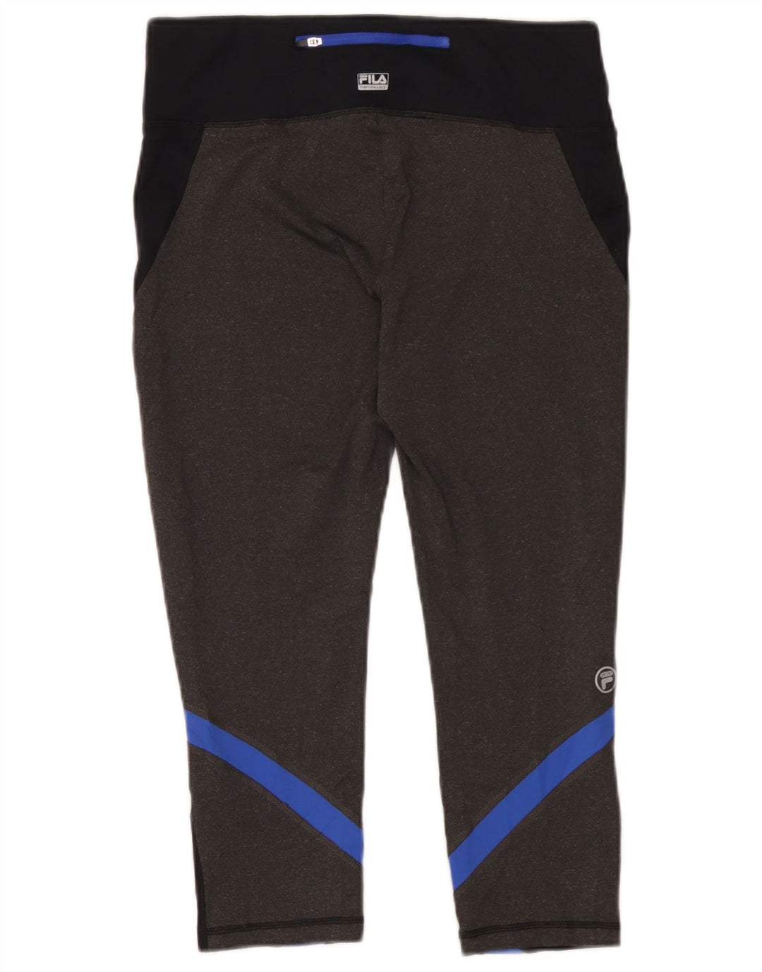Fila Damen Capri-Leggings UK 14 Mittelschwarzes Colourblock-Polyester