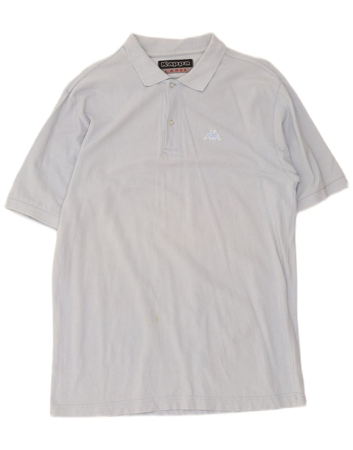 Kappa Herren-Poloshirt mit normaler Passform, große blaue Baumwolle