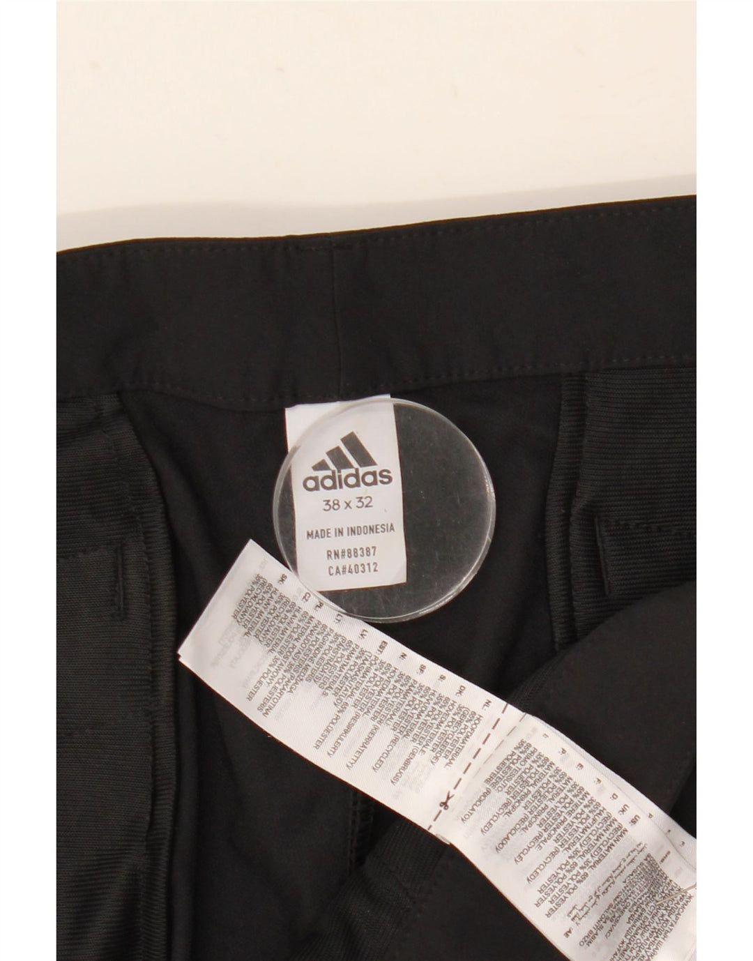 Adidas Herren Slim Chino Hose W38 L32 Schwarz Polyester