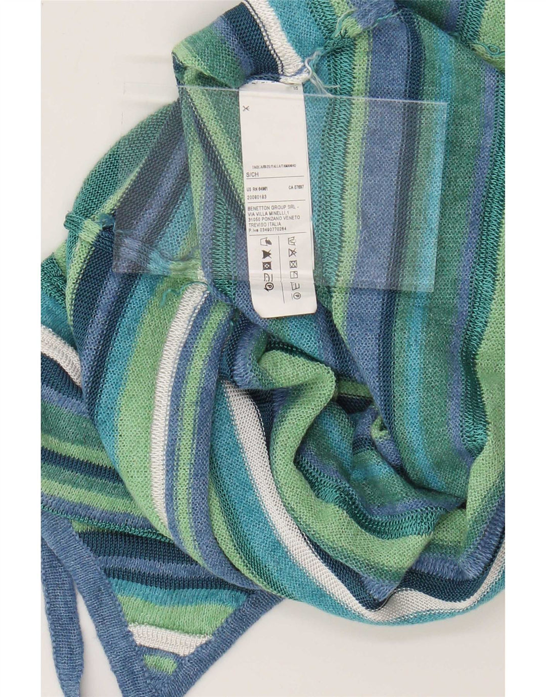 Benetton Damen Cami Top UK 10 Small Mehrfarbig gestreifte Viskose