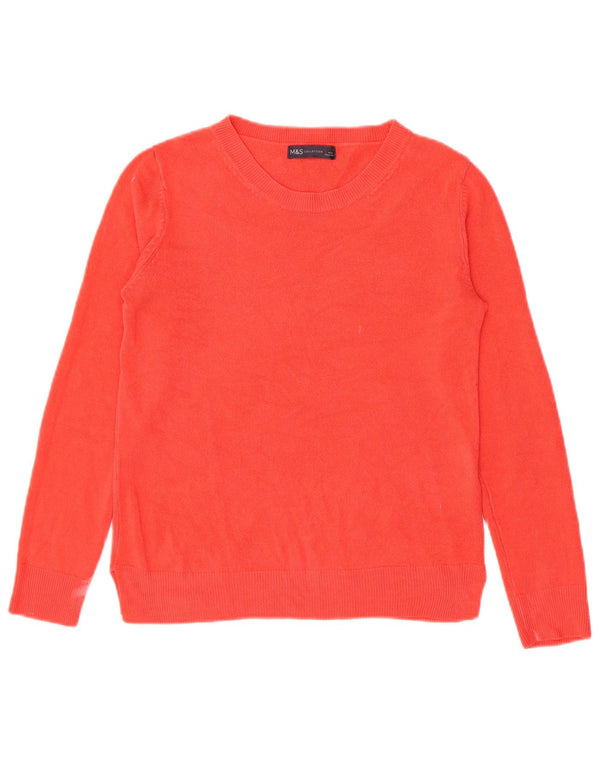 Marks & Spencer Damen-Pullover mit U-Boot-Ausschnitt, Gr. 10, Größe S, Rot, Acryl