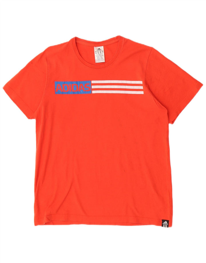 Adidas Herren Grafik-T-Shirt aus mittelroter Baumwolle