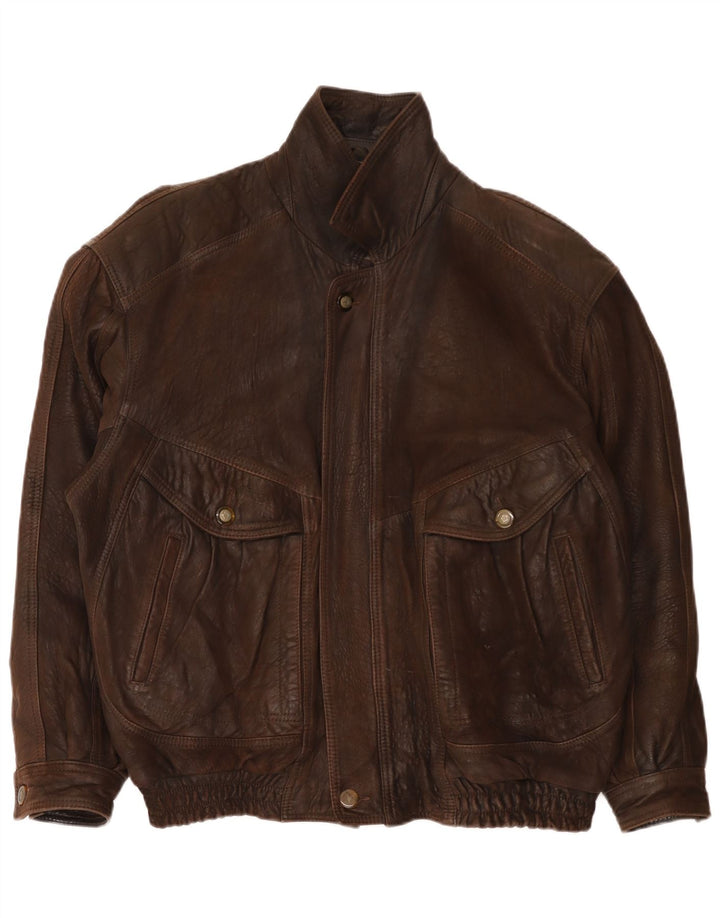 Vintage Herren Lederjacke IT 52 XL Braun