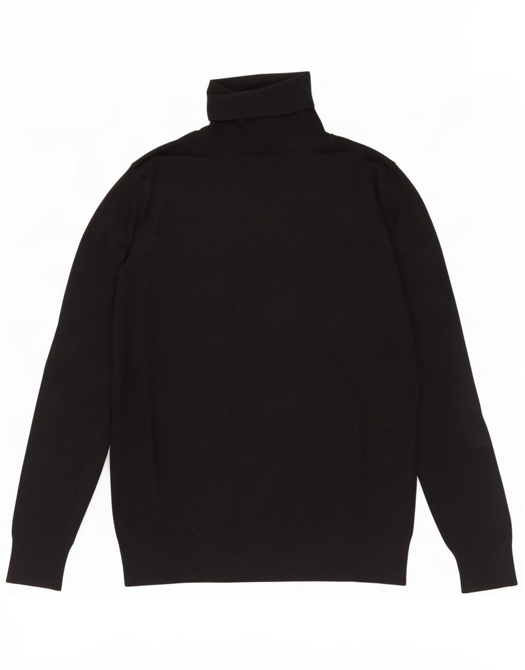 Massimo Dutti Damen-Pullover mit Rollkragen, Gr. 14, Größe L, schwarze Seide