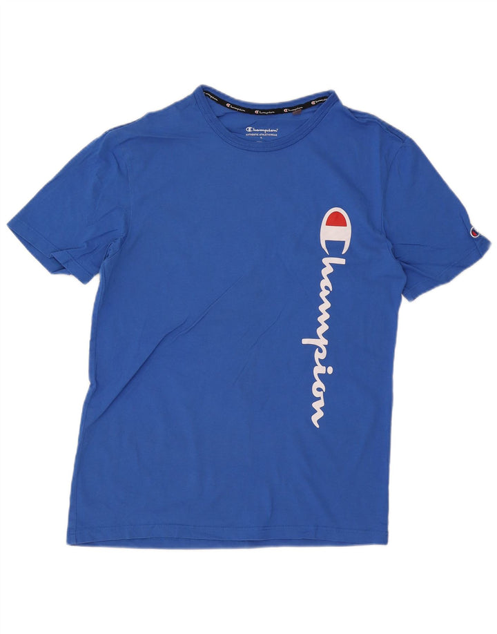 Champion Herren-T-Shirt mit Grafik, Größe S, Blau, Baumwolle