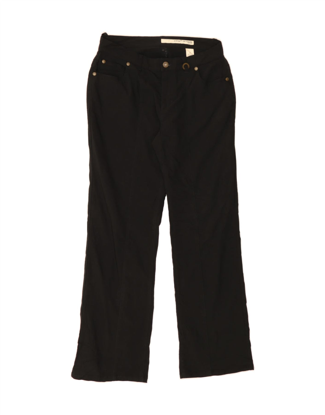 DKNY Womens Petite Bootcut Casual Trousers US 6 Medium W30 L29 Black Rayon Vintage Dkny and Second-Hand Dkny from Messina Hembry 