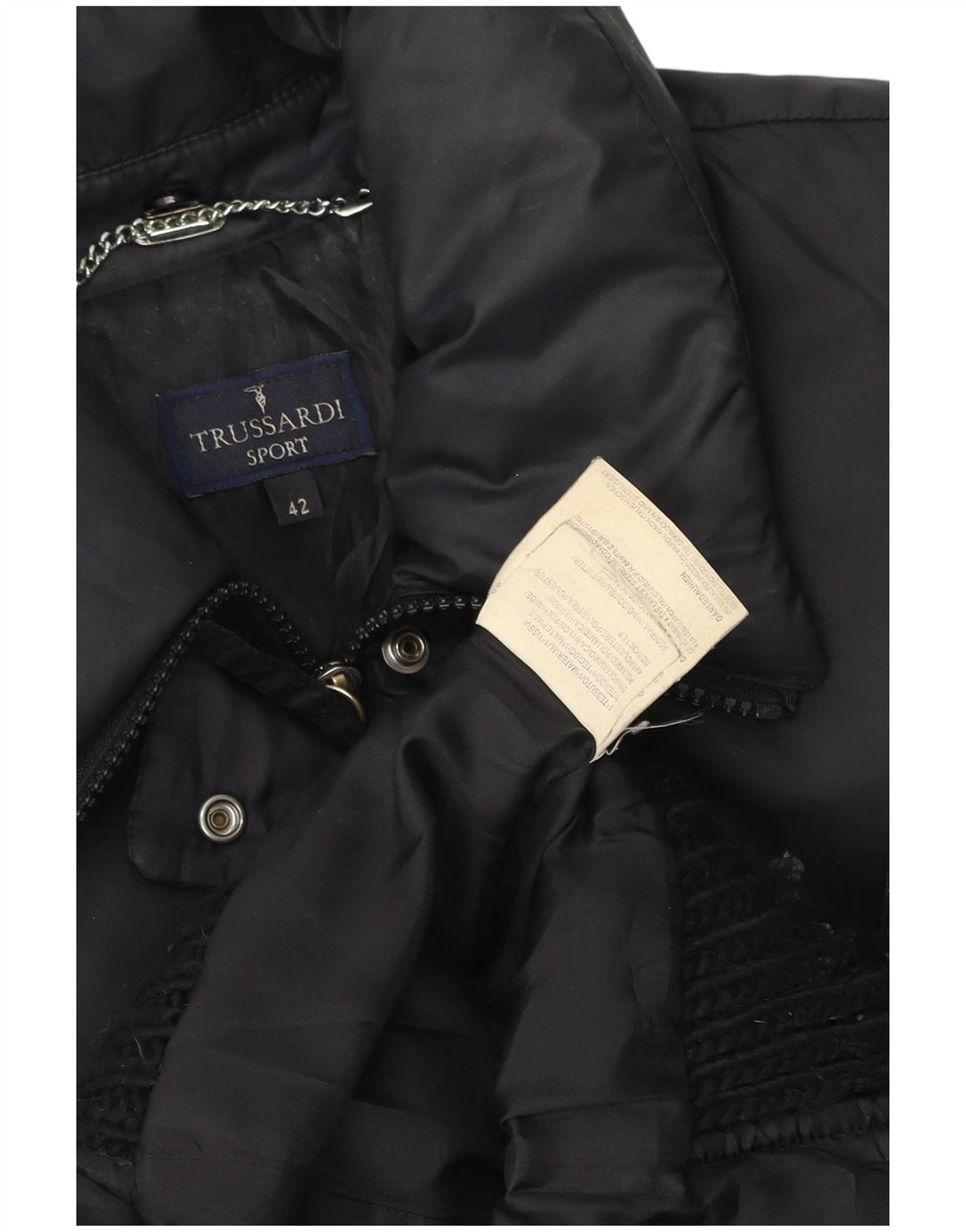 Trussardi Damen Wattierte Jacke IT 42 Medium Schwarz Polyamid