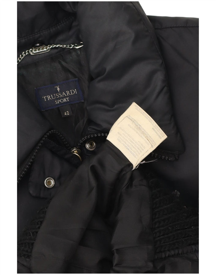 Trussardi Damen Wattierte Jacke IT 42 Medium Schwarz Polyamid