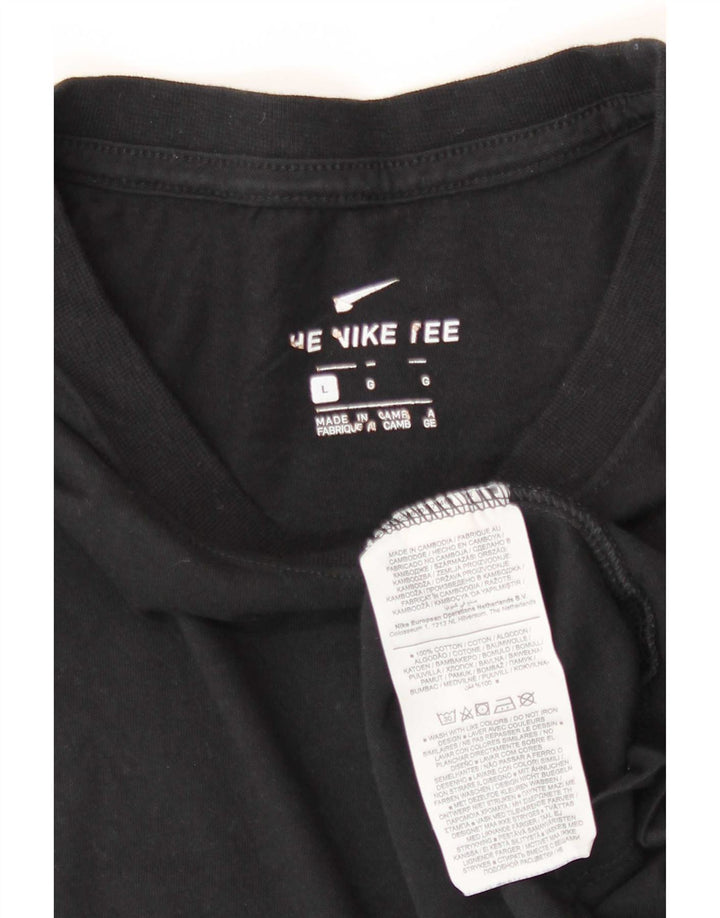 Nike Herren T-Shirt Top Large Schwarz Baumwolle
