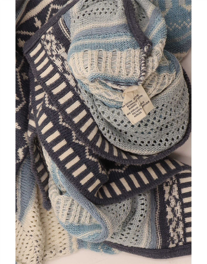 Vintage Damen Pullover mit U-Boot-Ausschnitt, UK 12, mittelmehrfarbig gestreift