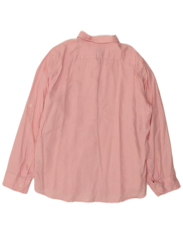 CHAPS Damen-Hemd, klassisch, lockere Passform, UK 18, XL, rosa Leinen