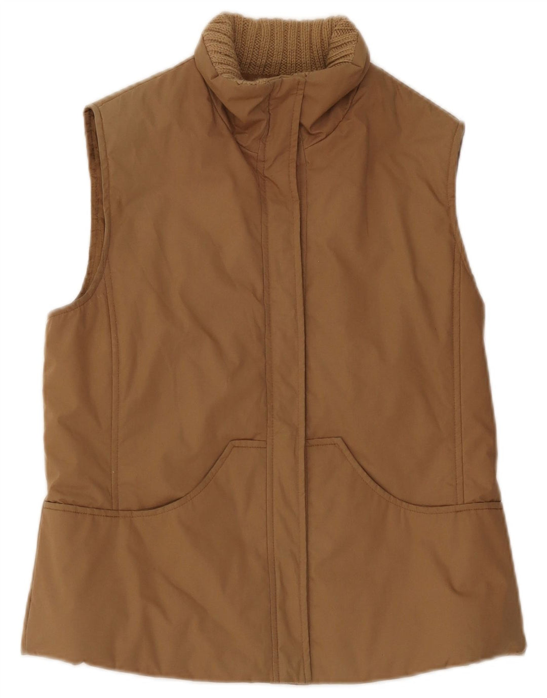 Max & Co. Damen-Übergröße, wattierte Weste, UK 10, Größe S, Beige, Baumwolle