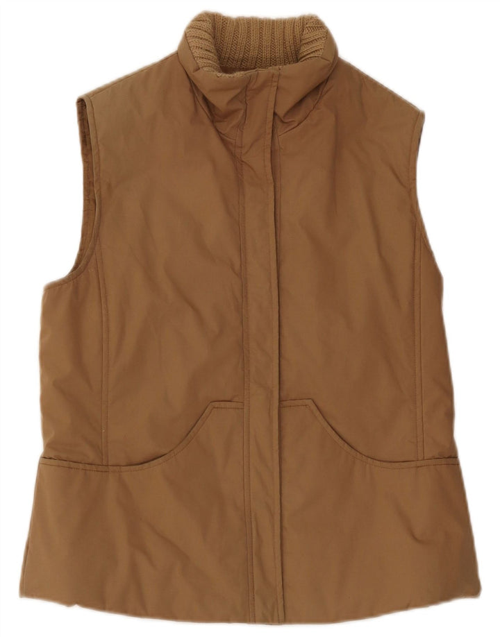 Max & Co. Damen-Übergröße, wattierte Weste, UK 10, Größe S, Beige, Baumwolle